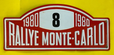 Plaque Métallique Rallye Monte Carlo 2013 - Concurrent N°134 - Énergies Nouvelles - Très Bon état